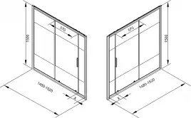 Шторка для ванны Aquanet Practic 150 см, AE10-B-150H150U-CP, профиль Хром, стекло С шелкографией