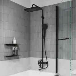 Душевая система IDDIS Parker PARBL3Fi06 для ванны с изливом цвет, Матовый черный
