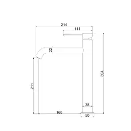 Смеситель для раковины Vincea City VBF-2C2BG однорычажный, брашированное золото