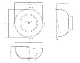 Прозрачная ванна ABBER Kristall AT9705Aquamarin 150х150 бирюзовая