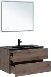 Тумба под раковину Aquanet Алвита New 90 2 ящика, дуб веллингтон табак 334187