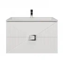 Тумба под раковину Grossman Луксор 80 подвесная, белая матовая (108051)