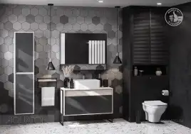 Тумба под раковину Aquaton Лофт Урбан 100 1A247701LQX60 подвесная цвет, серый графит / дуб орегон