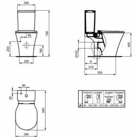 Бачок для унитаза нижняя подводка  Ideal Standard CONNECT AIR Cube E073401