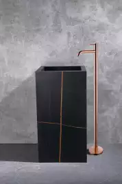Напольный смеситель для раковины  Abber Wasser Kreis AF8140RG, однорычажный, с внутренней частью, Золото розовое