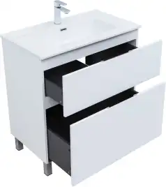 Тумба под раковину Aquanet Алвита New 80 напольная, белый матовый, 344134