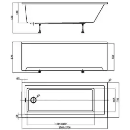 Акриловая ванна Aquatek София 150х70, Eco-friendly SOF150-0000001, Белая