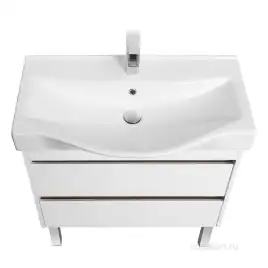 Тумба под раковину Aquaton Нортон 80 1A248901NT010 подвесная цвет, белый глянец / дуб эндгрейн