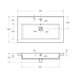 Керамическая раковина CEZARES CZR-8070-80