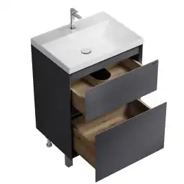 Тумба под раковину Grossman Меркадо 60 напольная, графит матовый (106071)