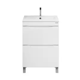 Тумба под раковину Grossman Виста 58 напольная, белая глянцевая (105864)