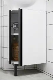 Тумба с раковиной напольная Aqwella Porto 45 см, POR0104WB, цвет Белый с чёрным