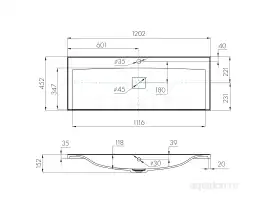 Раковина AQUATON Айрис M 1200 белая 1A73283KAG010