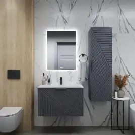 Тумба под раковину Grossman Блисс 60 подвесная, графит матовый (106043)