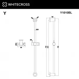 Душевая штанга WHITECROSS Y black Y1010BL, Черный матовый