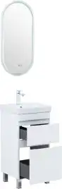Тумба под раковину Aquanet Слим 40 напольная, белый сатин, 346040