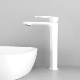 Смеситель для раковины IDDIS Slide SLIWT01i01 высокий цвет, Матовый белый