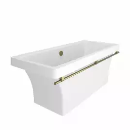 Ванна из литьевого мрамора  Aqua de Marco CRETE 179х79 с бронзовым полотенцедержателем Белая 1180WBKRI