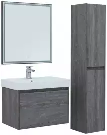 Зеркало Aquanet Nova Lite 60х80 242621 с подстветкой, сенсорный выключатель, Дерево темное