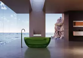 Прозрачная ванна ABBER Kristall AT9703Emerald 170х75 зеленая