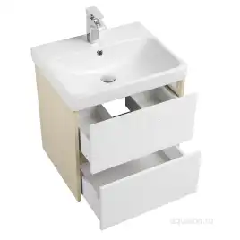 Тумба под раковину Aquaton Сканди 55 1A251701SDB20 подвесная цвет, белый / дуб верона