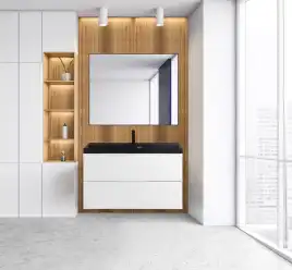 Зеркало BelBagno SPC-AL 100х80 SPC-AL-1000-800 Nero без подсветки, Черный