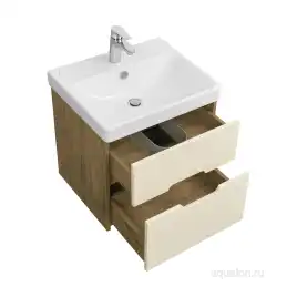Тумба под раковину Aquaton Оливия 55 1A254201OLVG0 подвесная цвет, бежевый / дуб велл