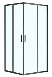 Душевой уголок Azario MILTON 100х100х200 AZ-ND1142 1000 Black профиль Черный, стекло Прозрачное