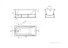 Акриловая ванна Santek Фиджи 160х75 1WH501597 прямоугольная, Белая