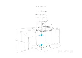 Тумба под раковину Aquaton Скай PRO 55 1A238101SY010 подвесная цвет, белый глянец