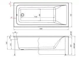 Акриловая ванна Aquanet Aura 170x70 (с каркасом), 362712