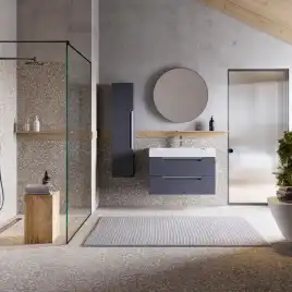 Тумба с раковиной подвесная Aqwella 5 Stars Cube 90 см, CUB0109GR, цвет Серый