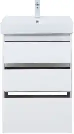 Тумба под раковину Aquanet Nova Lite 60 белый глянец (3 ящика) 302469