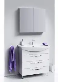 Тумба с раковиной напольная Aqwella Allegro 85 см, Agr.01.08/3, цвет Белый