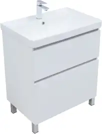 Тумба под раковину Aquanet Вега 70 напольная, белый глянец, 344122