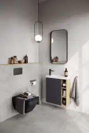 Тумба с раковиной подвесная Aqwella 5 Stars Alba 60 см, ALB0106LDD+ALB0706GRМ, цвет Дуб Давос