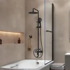 Душевая система IDDIS Ray RAYBL3Fi06 для ванны с изливом цвет, Матовый черный