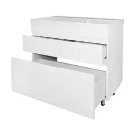 Тумба с раковиной Azario Эстима 80 CS00094596, напольная, Белая глянцевая