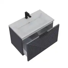 Тумба под раковину Grossman Блисс 60 подвесная, графит матовый (106043)