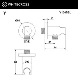 Шланговое подключение WHITECROSS Y black Y1005BL, Черный матовый