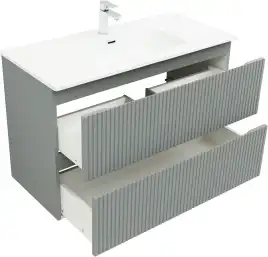 Тумба под раковину Aquanet Джейн (Flat) 100 мисти грин, подвесная, 335436