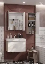 Зеркало-шкаф Aquaton Асти 50 1A263302AX010  цвет, белый глянец