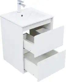 Тумба под раковину Aquanet Милан 50 белый глянец, подвесная, 336366