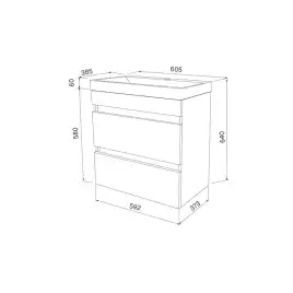 Тумба с раковиной IDDIS Zodiac 60, подвесная, Белая, ZOD6CB0i95K