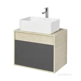 Тумба под раковину Aquaton Лофт Урбан 65 1A254001LQX60 подвесная цвет, серый графит / дуб орегон