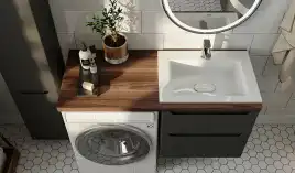 Столешница под раковину Jorno WOOD  120 Wood.06.122/DW Дерево темное