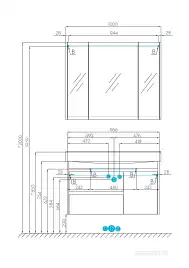 Тумба под раковину Aquaton Нортон 100 1A249001NT010 подвесная цвет, белый глянец / дуб эндгрейн