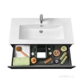 Тумба под раковину Aquaton Сохо 100 1A258201AJA00 подвесная цвет, дуб веллингтон / графит софт