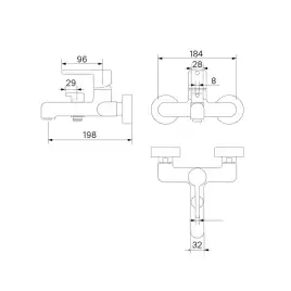 Смеситель для ванны IDDIS Aiger AIGBL00i02WA  цвет, Матовый черный