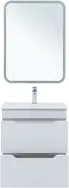 Тумба под раковину Aquanet Практика 60 белый матовый (2 ящика), 330457